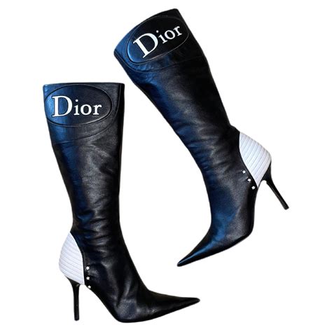 dior boots blue|Dior over the knee boots.